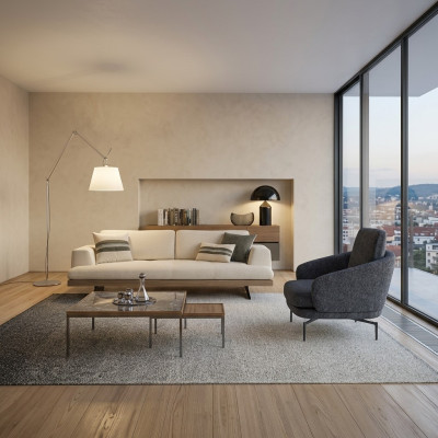 Woonkamerbankstel Driepersoonsbank Bank Ontwerpfauteuil Modern Salontafel Nieuw
