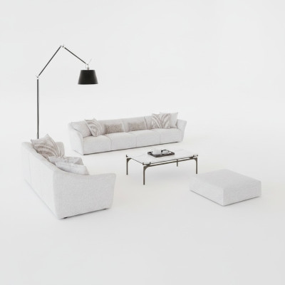 Luxe wit 2x bankstel vierzits woonkamer salontafel modern textiel inrichting