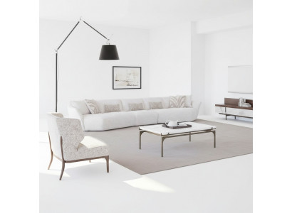 Luxe set van 2 stuks woonkamer bankstel vijfzitter textiel bankstel inrichting salontafel