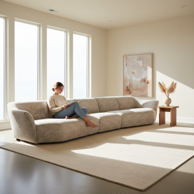Vijfzitsbank Sofa 440cm Woonkamer Wit Inrichting Textiel Bekleding Meubels