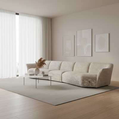 Vijfzitsbank Sofa 440cm Woonkamer Wit Inrichting Textiel Bekleding Meubels