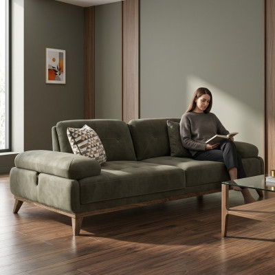Grijze bank Tweezits bank Meubels Luxe woonkamer Bekleding Stof