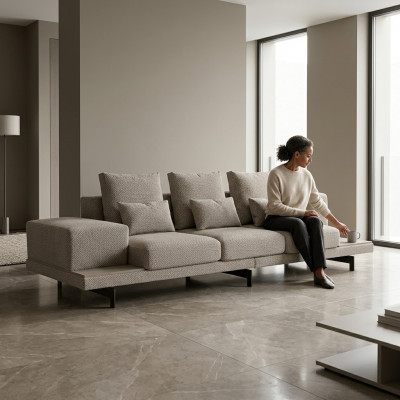 Woonkamer Bank Driezitsbank Bank Meubels Luxe Textiel Inrichting Nieuw