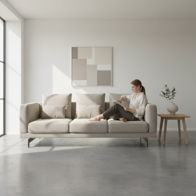 Driepersoonsbank Bank Gestoffeerde meubels Luxe Nieuw Textiel Meubels Woonkamer