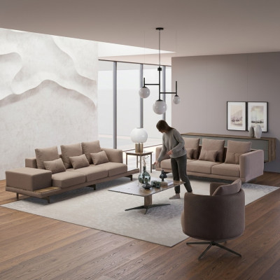 Bankstel Bankbekleding Designbankstellen Set Driepersoons Nieuwe Fauteuil met Bekleding