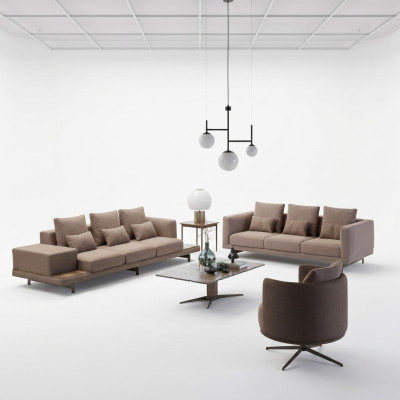 Bankstel Bankbekleding Designbankstellen Set Driepersoons Nieuwe Fauteuil met Bekleding