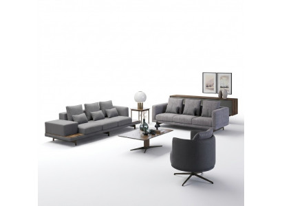Bankstel Woonkamer Modern Set 2x Bank Driezits Bankstel Fauteuil