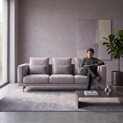 Grijze bank van drie zitsbank woonkamer Modern design Luxe gestoffeerde meubels