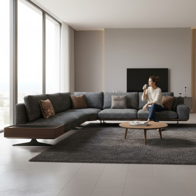 Luxe hoekbank in L-vorm Nieuw Modern Zitgroep Woonkamer Meubels Inrichting