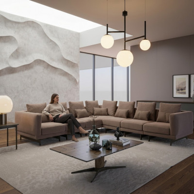 Woonkamer set 3-delig inrichting Hout Salontafel Designer Bijzettafel