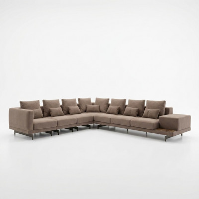 Luxe design complete bankstel L-vorm inrichting houten salontafel Nieuw