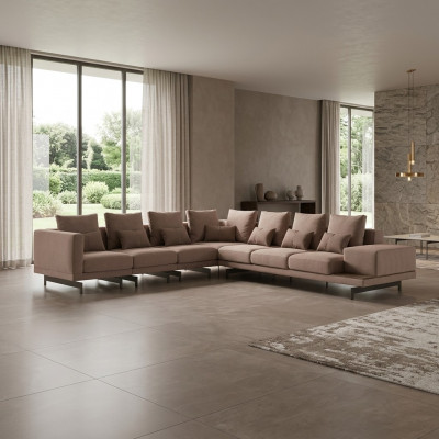 Bankstel L-vorm Woonkamer Luxe Hoekbank Nieuw Textiel Inrichting