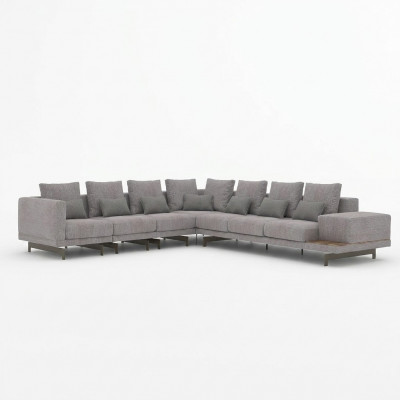 Hoekbank L-vorm Woonkamer Inrichting Designer Textiel Bank Modern Set