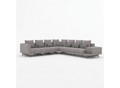 Hoekbank L-vorm Woonkamer Inrichting Designer Textiel Bank Modern Set