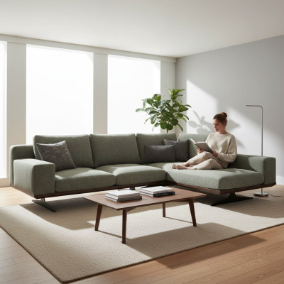 Grijze design hoekbank L-vorm Relax woonkamer bankstel Luxe Modern Meubels