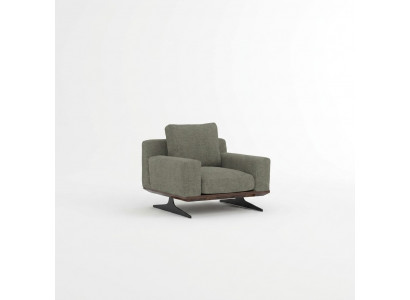 Luxe designstoel Moderne gestoffeerde fauteuil Grijs textiel zitting Nieuw