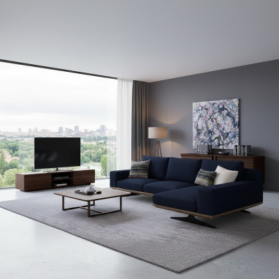 Verkoop luxe moderne designer L-vormige hoekbankset ontspanning bekleding woonkamer zonder kosten.