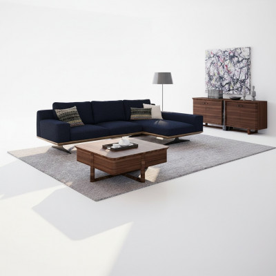 Verkoop luxe moderne designer L-vormige hoekbankset ontspanning bekleding woonkamer zonder kosten.
