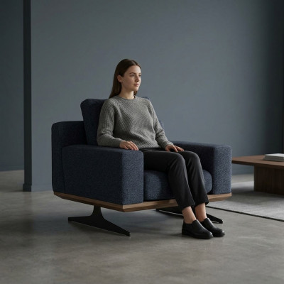 Moderne fauteuil ontwerper inrichting luxe bekleding textiel bekleding nieuw