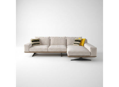 Ontwerper luxe textiel hoekbank L-vorm woonkamer 2x salontafel inrichting
