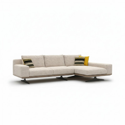 Hoekbank Designer Bank L-vormige Suite Bank Woonkamer Bekleding Textiel Nieuw