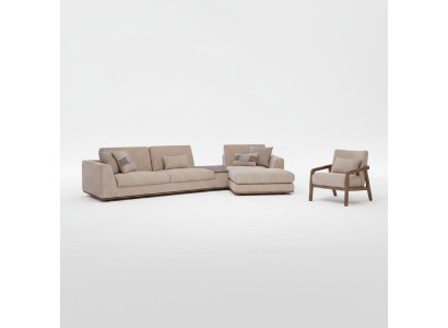 Ontwerper Beige Bankstellen L-vormige Gestoffeerde meubels Hoekbank Nieuwe Luxe Fauteuil Woonkamer