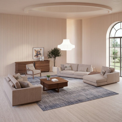 Luxe bankstel hoekbank L-vorm tweezitsbank Luxe fauteuil gestoffeerde meubels