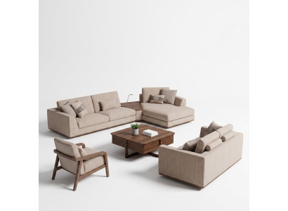 Luxe bankstel hoekbank L-vorm tweezitsbank Luxe fauteuil gestoffeerde meubels