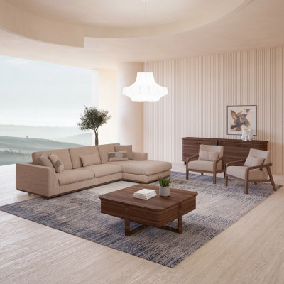 Nieuwe bankstel woonkamer ontwerper 2x fauteuil luxe beige meubilair