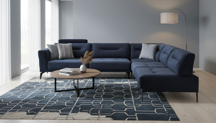 L-vormige luxe woonkamer 4-zits stoffen hoekbank modern design