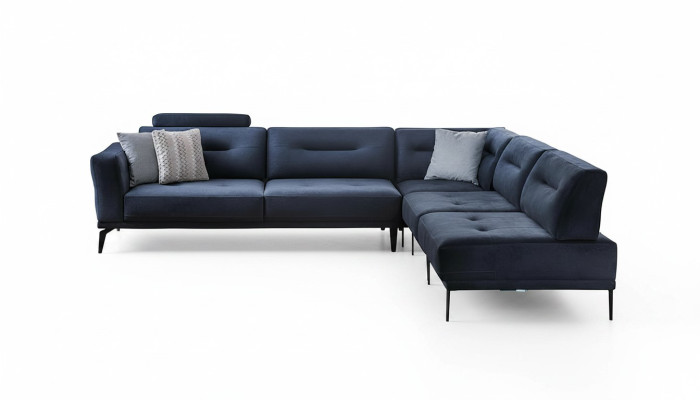 L-vormige luxe woonkamer 4-zits stoffen hoekbank modern design