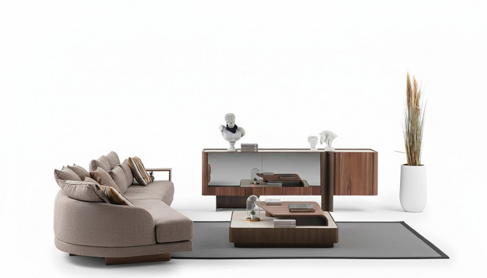 Woonkamer Robuuste set Designer 4-zits dressoir salontafel 3-delig