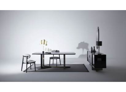 Eetkamer 7-delig set Eettafel Dressoir Spiegel 4x stoelen Modern design