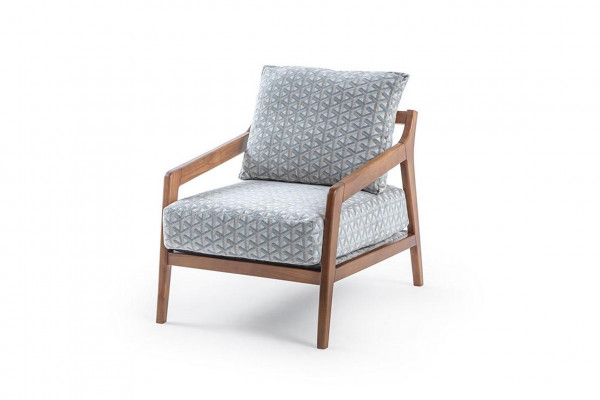 Woonkamer Wit houten frame Fauteuil Roubster stof Stijlvolle eenzitter  Woonkamer Wit houten frame Fauteuil Roubster stof Stijlvolle eenzitter