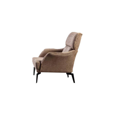 Beige woonkamer bankstel ontwerper 2x stoffen fauteuil 3-zits 3-delig.