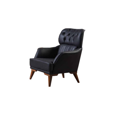 Oranje-zwarte Chesterfield-set Luxueuze driezitsstoel 2-delig