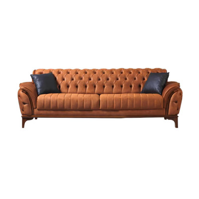 Chesterfield bankstellen Designer woonkamer set bekleding 2x textielbanken. Chesterfield bankstellen Designer woonkamer set met bekleding 2x stoffen banken.