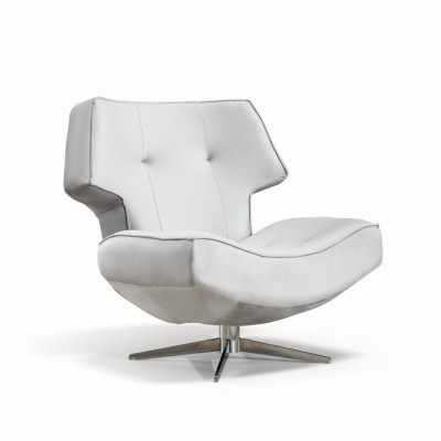 Fauteuil Wit Modern Luxe Ontwerp Woonkamer 1-Zits Textiel Materiaal