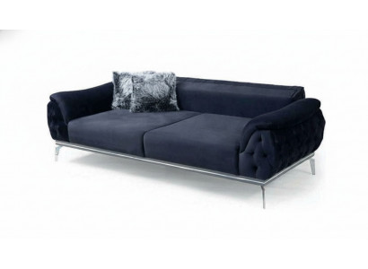 Zwart Chesterfield Design Textiel Materiaal Modern 3-zits Stoffen Bankstel