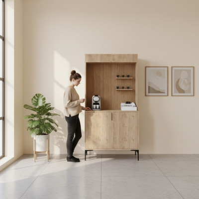 Eetkamer dressoir Sideboard Bruine kleur Modern ontwerp Koffiekast