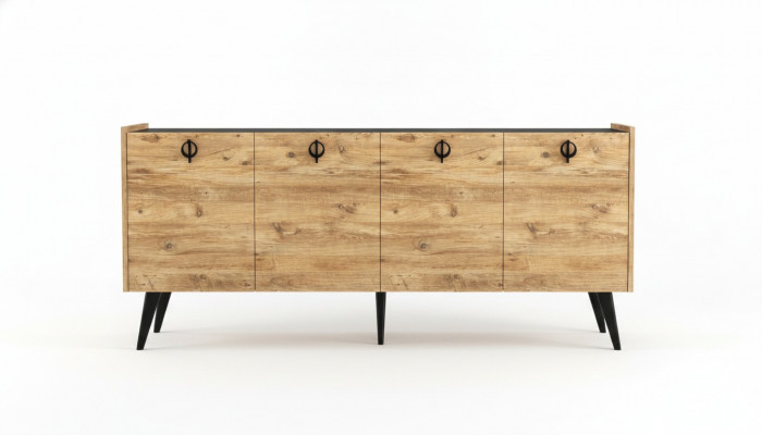 Woonkamer Bruin Dressoir Modern Design Rechthoekige Vorm Planken Luxe