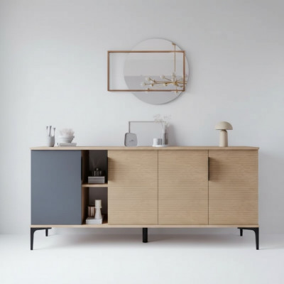 Bruin Grijs Licht Modern Rechthoekig Dressoir Woonkamer Luxe Ontwerp