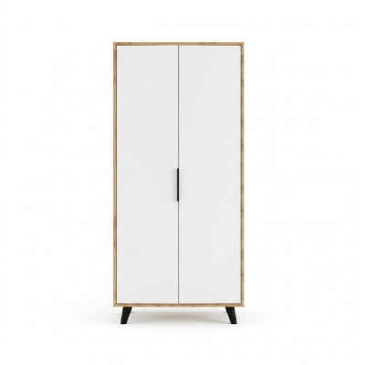 Slaapkamer Kledingkast Modern Design Wit Bruin Twee-Ton Luxe