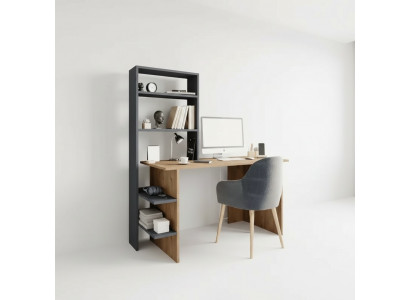 Slaapkamer tienerkamer Bureau Computertafel Modern Design Bruin Grijs