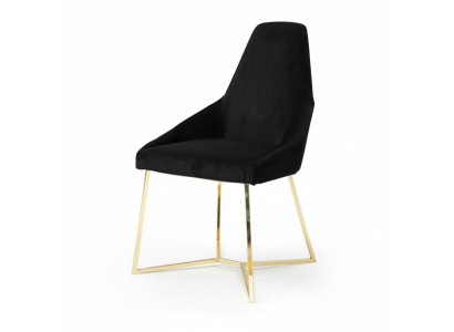 Zwarte gestoffeerde stoel Designer roestvrij staal eenzitter Luxe eetkamer meubels