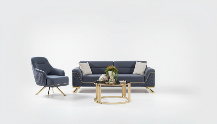 Blauw woonkamer zitmeubilair Designer hoekbank Luxe Moderne fauteuil