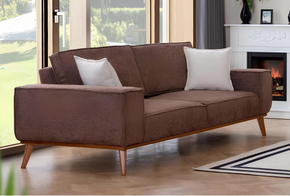 Woonkamer Beige Driepersoons Luxe Witte Fauteuil 2-delig Set