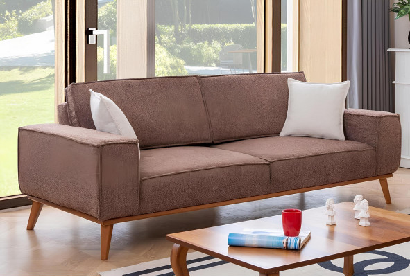 Woonkamer Beige Driepersoons Luxe Witte Fauteuil 2-delig Set