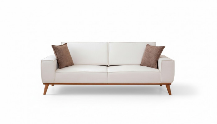 Witte woonkamerset Stijlvolle 3-zits designer fauteuil 2-delige set