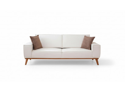 Witte woonkamerset Stijlvolle 3-zits designer fauteuil 2-delige set
